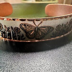 Handmade‎ Boho Copper Monarch Butterfly Design Bracelet, Cuff Boho Bracelet, Gif
